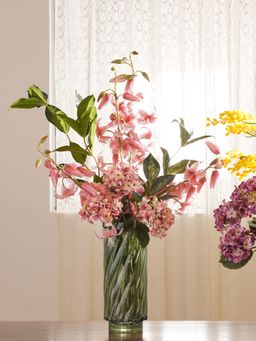 Pure Home + Living - Pink Lily Artificial Flower Stem - Single