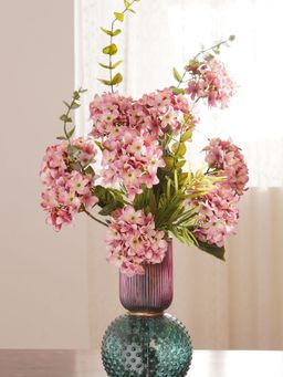 Pure Home + Living - Light Pink Hydrangea Artificial Flower Stem - Single