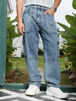 Campus Sutra - Men Blue Utility-Carpenter Denim Jeans