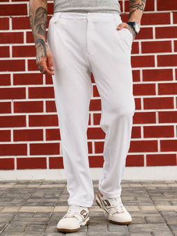 Campus Sutra - Men Cloud White Twill Chino