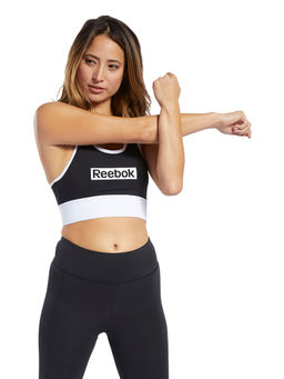 Reebok - Te Linear Logo Bralette Printed Black Training Bra
