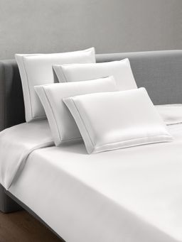 SANSAAR A D'DECOR BRAND LIVE CONSCIOUSLY - White Solid Duvet Cover (Double)
