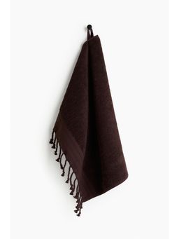 H&M - Brown Fringed Cotton Hand Towel