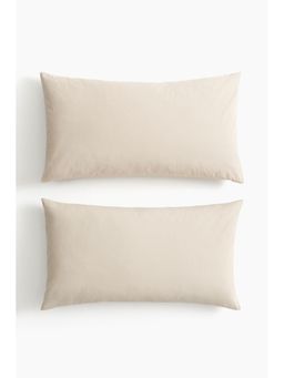 H&M - Beige 2-Pack Cotton Pillowcases