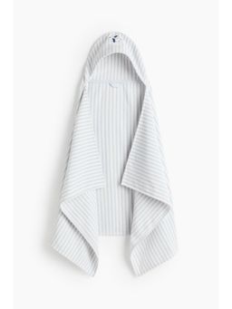 H&M - Blue Embroidery-Detail Hooded Bath Towel