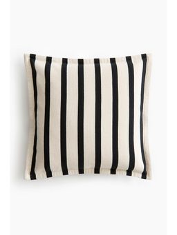 H&M - White Patterned Canvas Cushion Cover