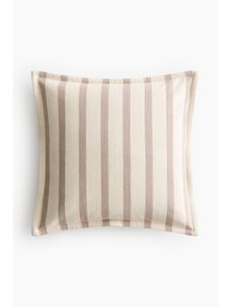 H&M - White Patterned Canvas Cushion Cover