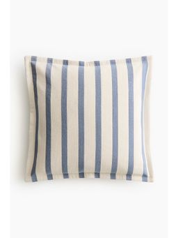H&M - White Patterned Canvas Cushion Cover