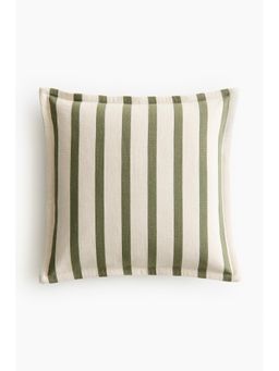 H&M - White Patterned Canvas Cushion Cover