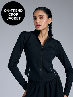 Kica - Cropped Training Jacket With Zip Pockets & Thumbholes