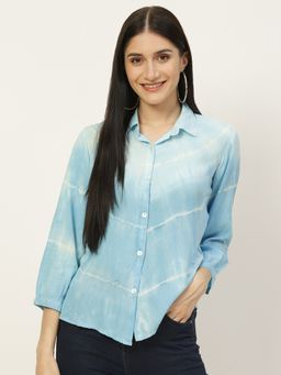 Maaesa - Blue Tie & Dyed Rayon Shirt