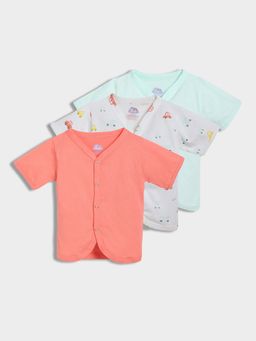 Mi Arcus - Multi-Color Printed Cotton Half Sleeves V-Neck Shirt (Pack of 3)