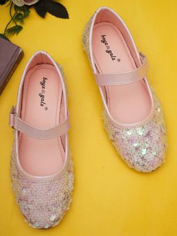 BOYZ N GALZ - Girls Pink Embellished Ballerinas