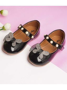 BOYZ N GALZ - Girls Black Embellished Ballerinas