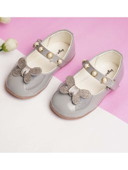 BOYZ N GALZ - Girls Grey Embellished Ballerinas