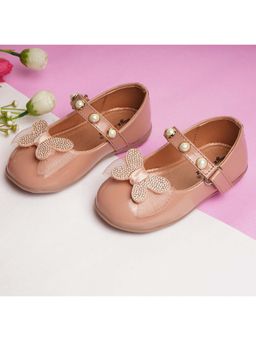 BOYZ N GALZ - Girls Nude Pink Embellished Ballerinas