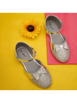 BOYZ N GALZ - Girls Silver Embellished Ballerinas