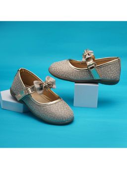 BOYZ N GALZ - Girls Gold Embellished Ballerinas