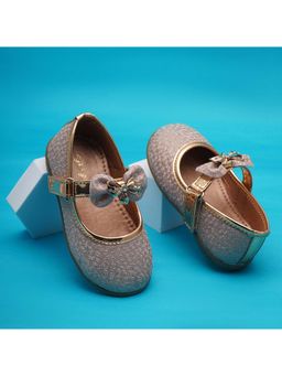 BOYZ N GALZ - Girls Rose Gold Embellished Ballerinas
