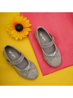 BOYZ N GALZ - Girls Grey Embellished Ballerinas