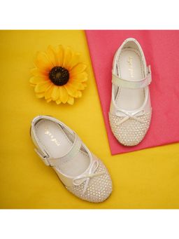 BOYZ N GALZ - Girls White Embellished Ballerinas