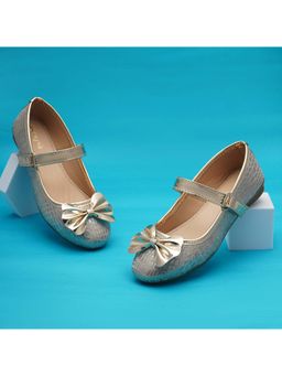 BOYZ N GALZ - Girls Gold Embellished Ballerinas