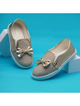 BOYZ N GALZ - Girls Gold Embellished Casual Sneakers