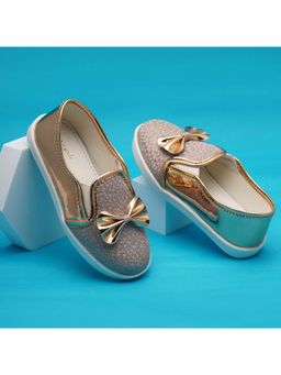 BOYZ N GALZ - Girls Rose Gold Embellished Casual Sneakers