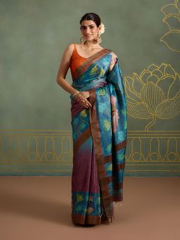 Likha - Pure Tussar Silk Pichwai Saree with Unstitched Blouse LIKPICHSAR02