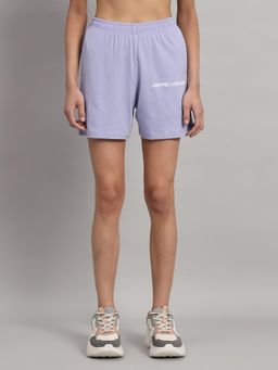 Griffel - High-Rise Cotton Lavender Shorts