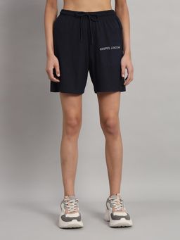 Griffel - High-Rise Cotton Navy Shorts