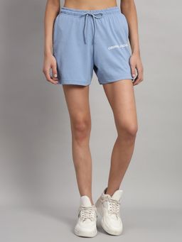 Griffel - High-Rise Cotton Blue Shorts