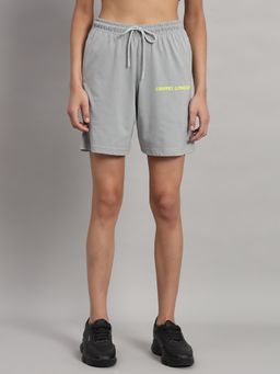 Griffel - High-Rise Cotton Steel Grey Shorts