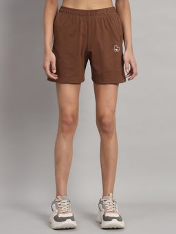Griffel - High-Rise Cotton Teddy Logo Coffee Shorts