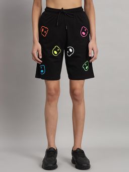 Griffel - All Teddy Oversized Loose Fit Black Shorts