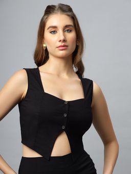 PEACH & PANDA - Buttoned Crop Top