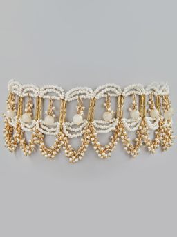 House of D'oro - Frilana White Bead & Stone Choker