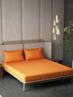 Ddecor Live Beautiful - Cotton Dyed Duet 300TC King Bedsheet With Pillow Covers - Red