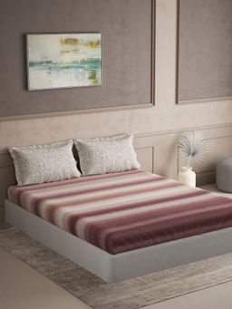 Ddecor Live Beautiful - Cotton Ethnic Cherish 144TC King Bedsheet With Pillow Covers - Red