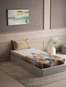 Ddecor Live Beautiful - Cotton Geometric Cherish 144TC Single Bedsheet With Pillow Cover - Purple