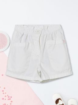max - Girls White Solid Shorts