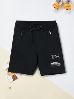 max - Boys Black Printed Shorts