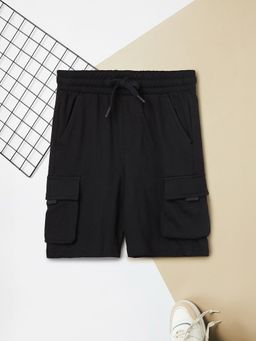 max - Boys Solid Beige Cargo Shorts