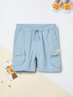 max - Boys Blue Solid Cargo Shorts