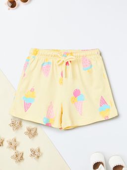 max - Girls Yellow Printed Shorts