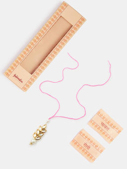 Fabindia - Pink Metal Kundan Lumba with Roli Chawal