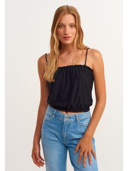 OXXO - Black Solid Crop Top