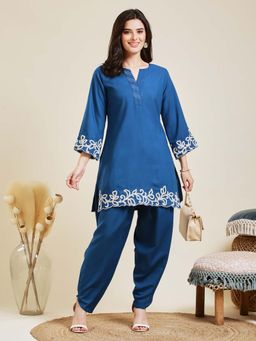 MOKOSH - Teal Floral Kurta and Pant