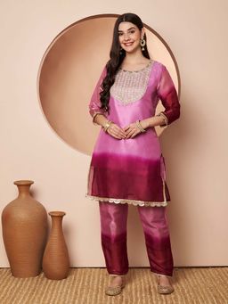 Poshak Hub - Pink Ombre Kurta and Pant