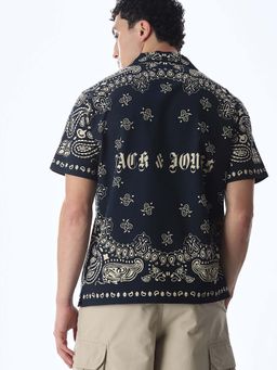 Jack & Jones - Men Oversized Navy Blue Shirt